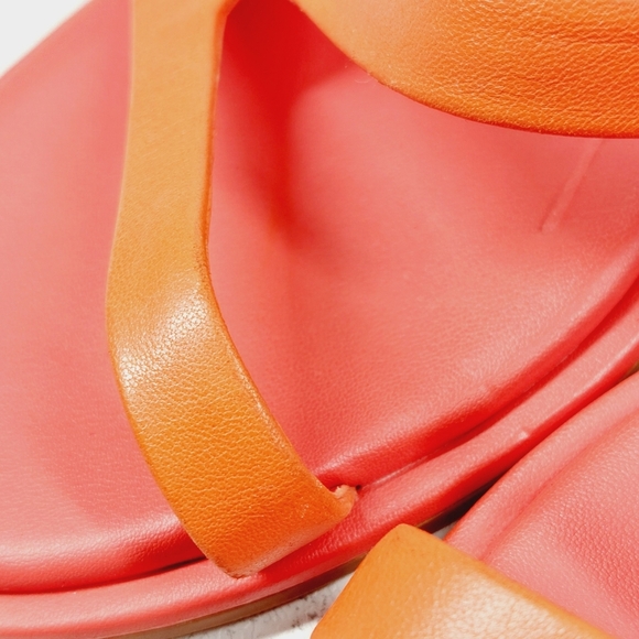 New Sarto By Franco Sarto Women's Red Leather Gwyneth Slide Flat Sandals A268 - Picture 11 of 12